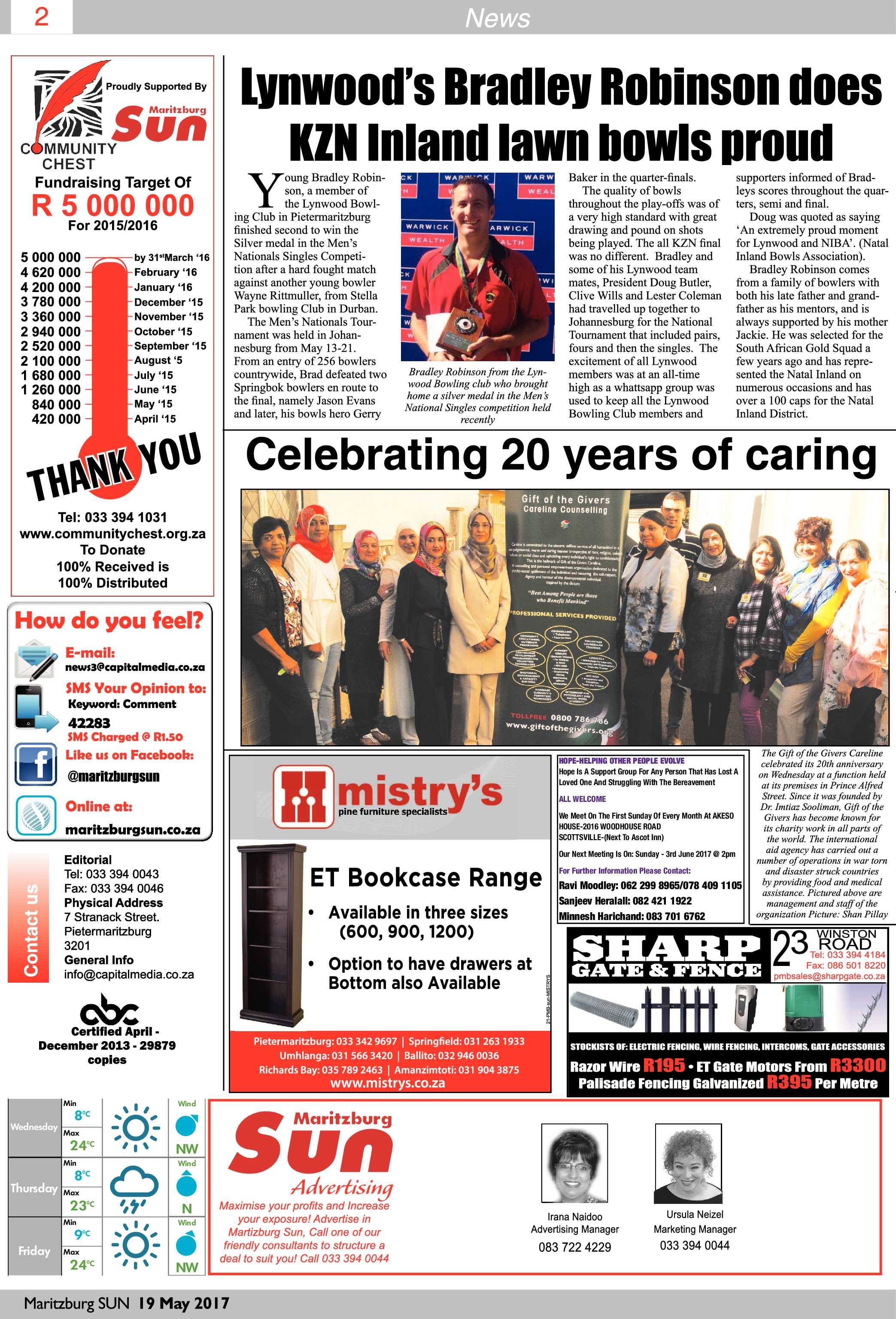 Maritzburg Sun 26-05-2017 page 2