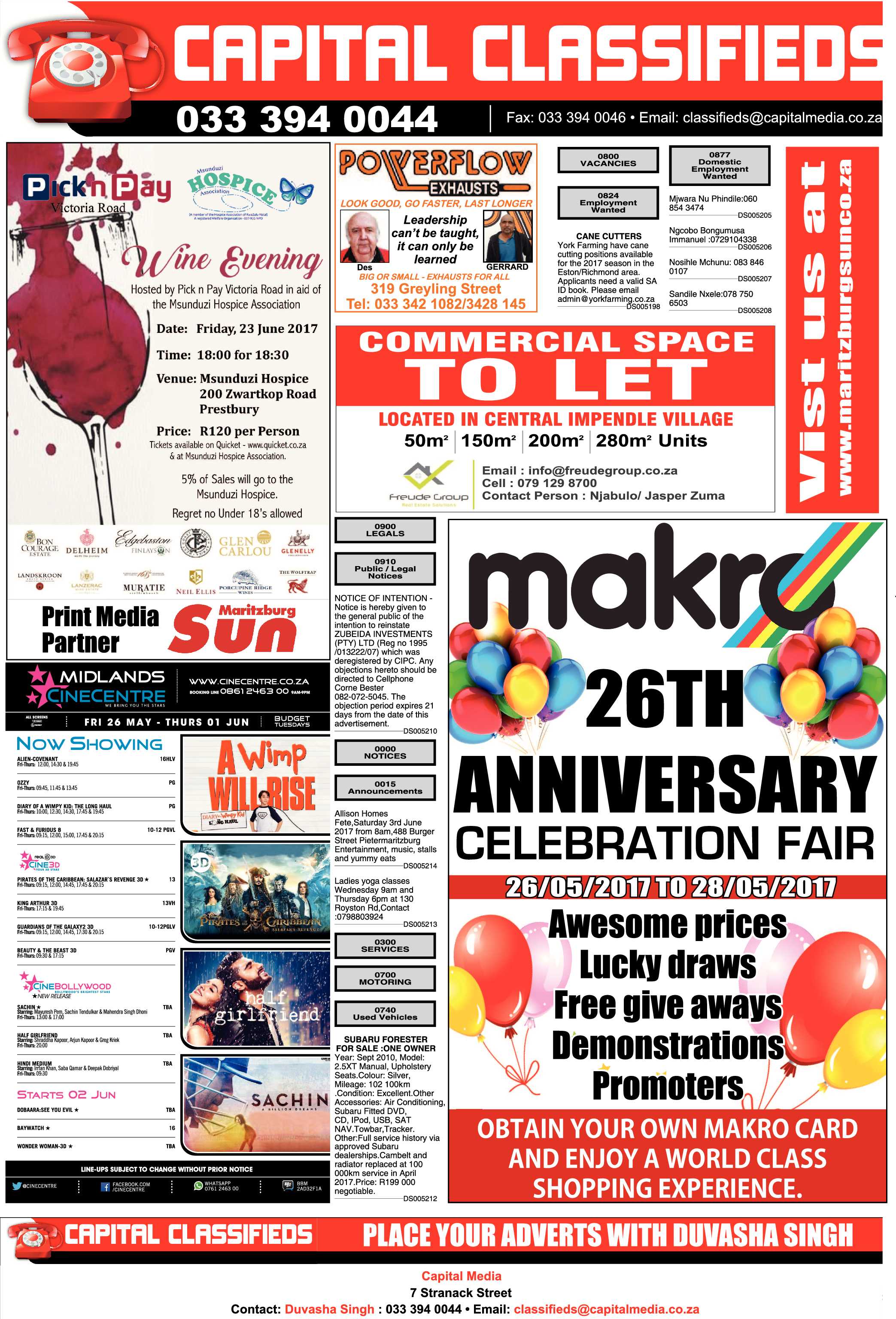 Maritzburg Sun 26-05-2017 page 22