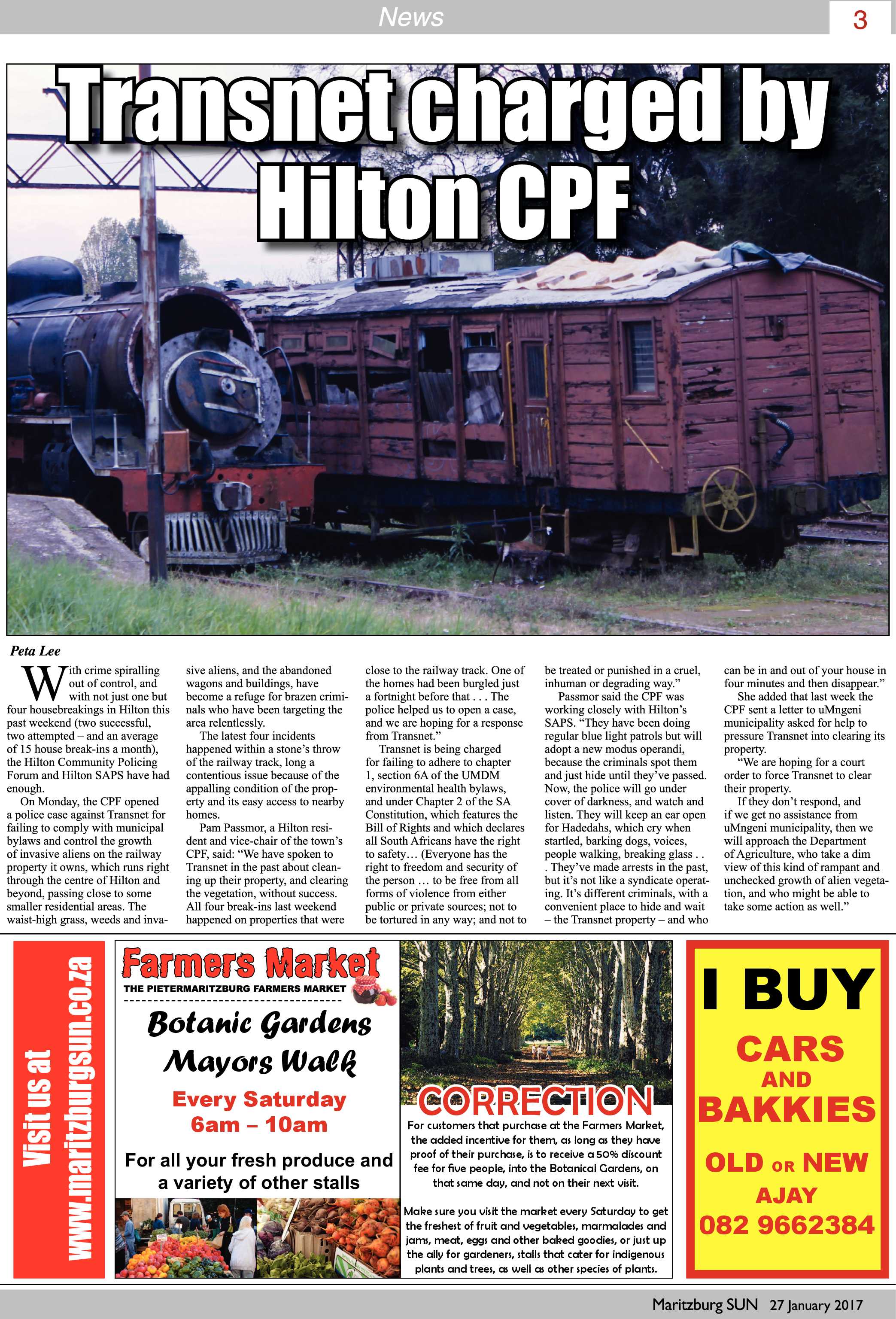 Maritzburg Sun 27-1-2017 page 3