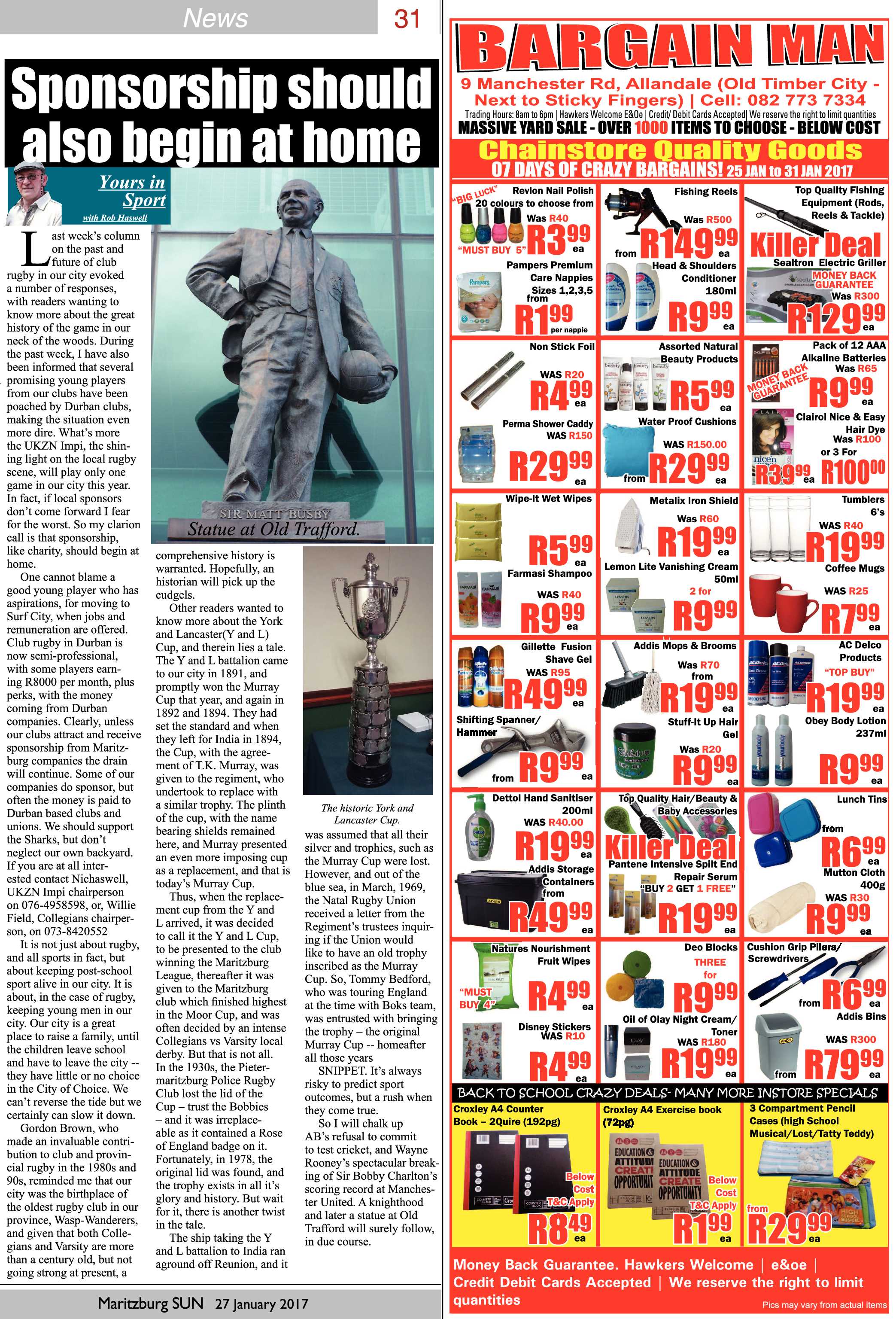 Maritzburg Sun 27-1-2017 page 31