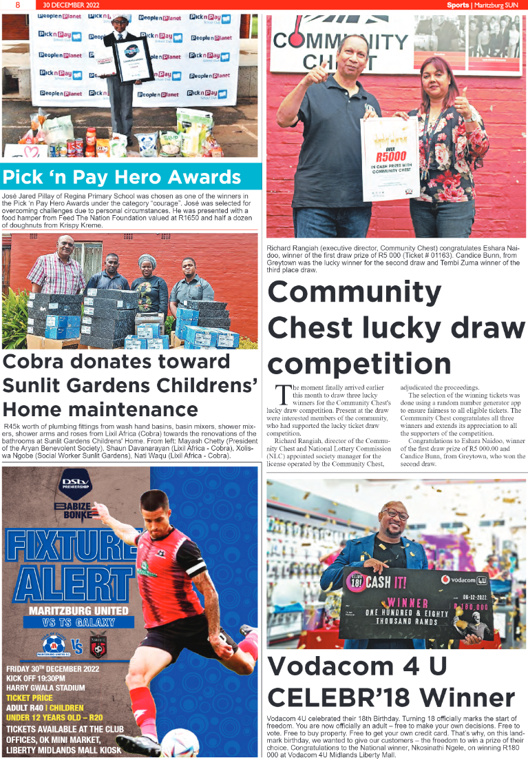 Maritzburg Sun 30.12.22 e-Edition page 8