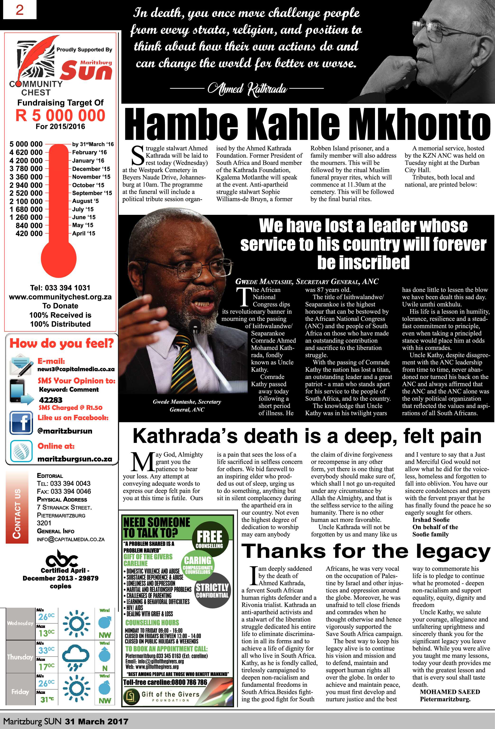 Maritzburg Sun 31-3-2017 page 2