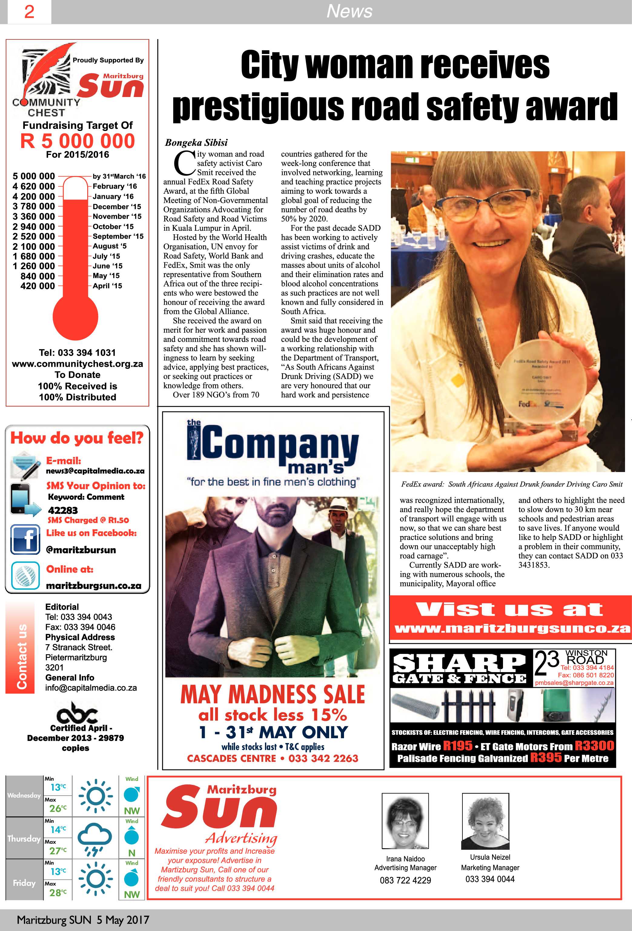 Maritzburg Sun 5 May 2017 page 2