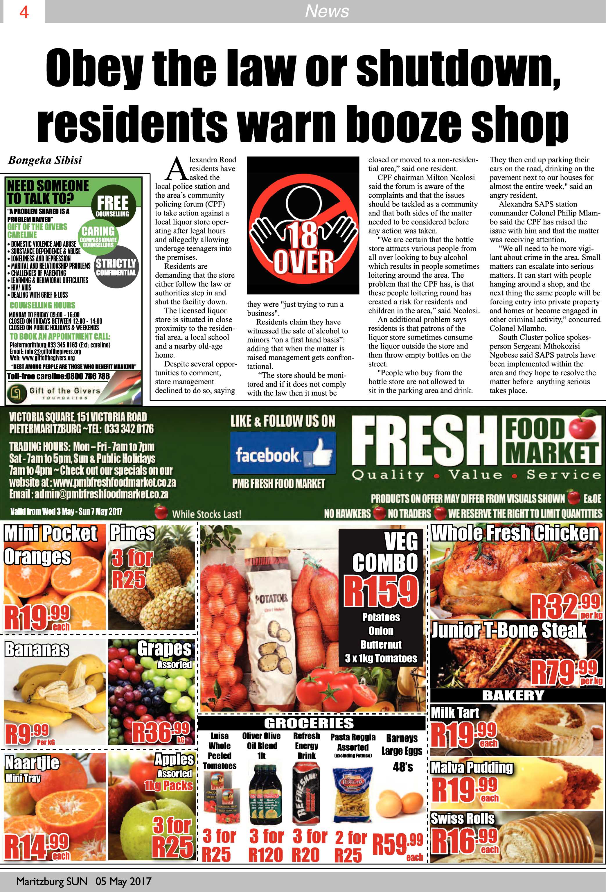 Maritzburg Sun 5 May 2017 page 4