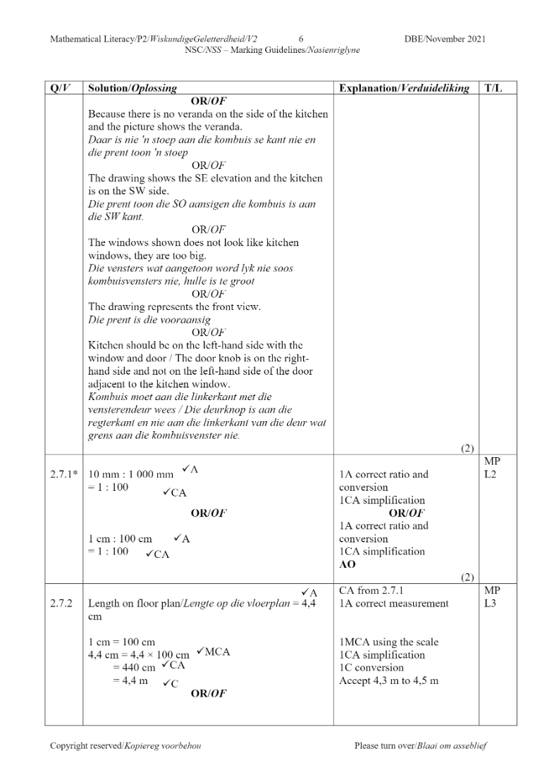 Mathematical Literacy ANSWERS page 26