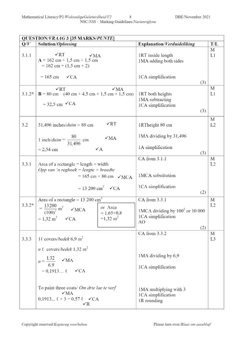 Mathematical Literacy ANSWERS page 28