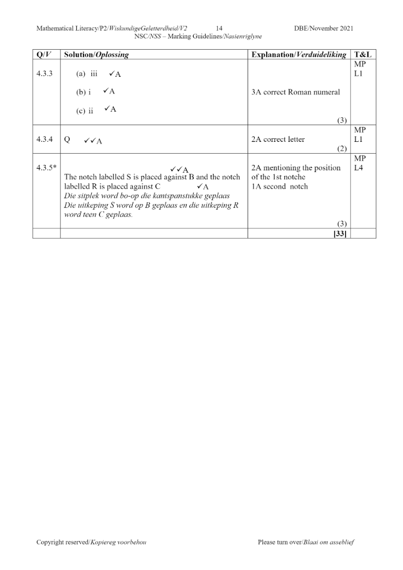 Mathematical Literacy ANSWERS page 34