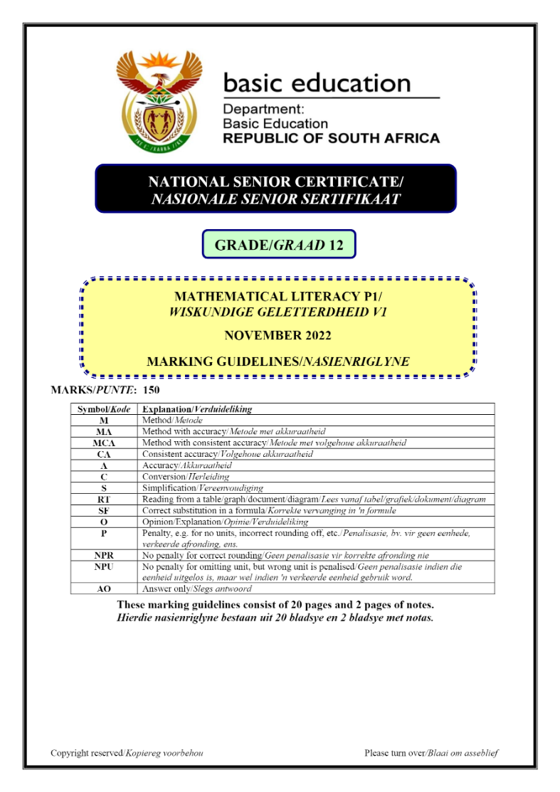 Mathematical Literacy e-Edition 2021 – 2022 page 1