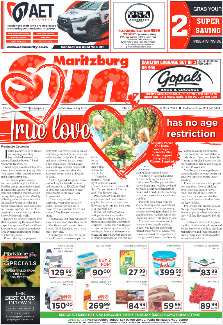 Maritzburg Sun 16/02/24 page 1