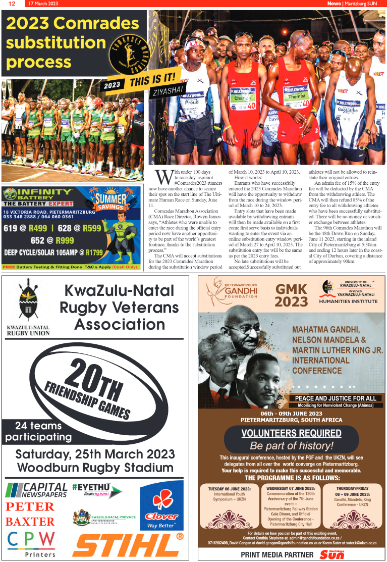 Maritzburg Sun 17/03/23 page 12