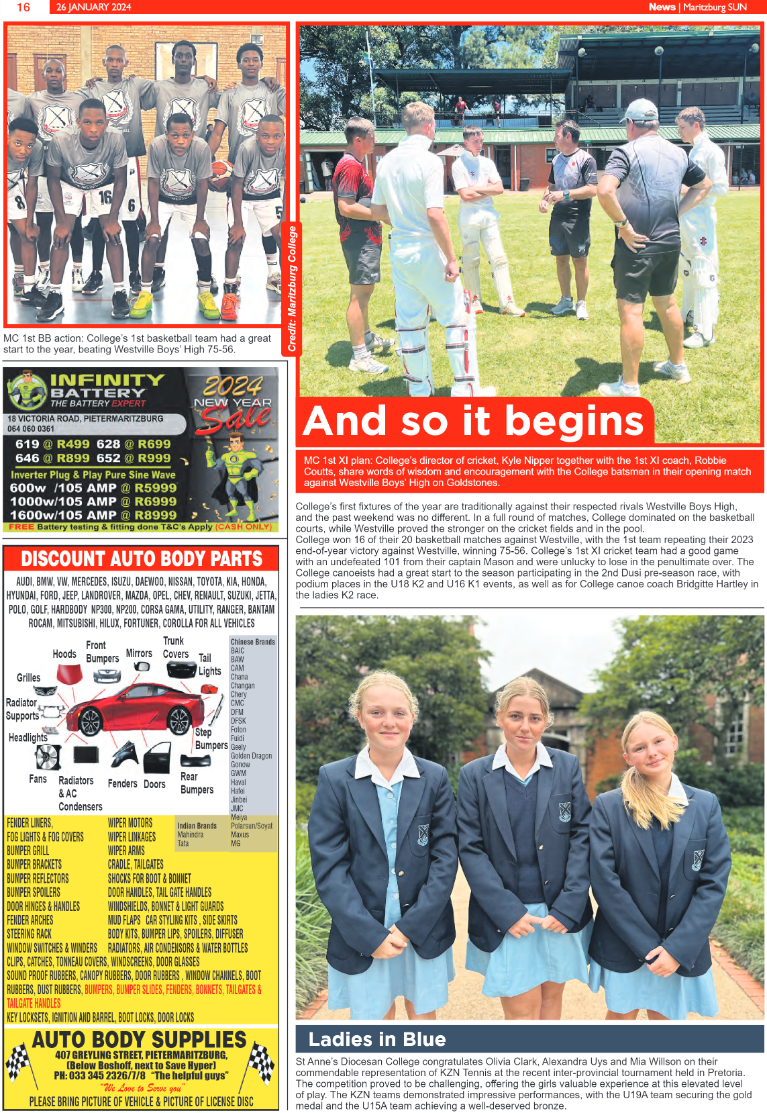 Maritzburg Sun 26/01/24 page 16
