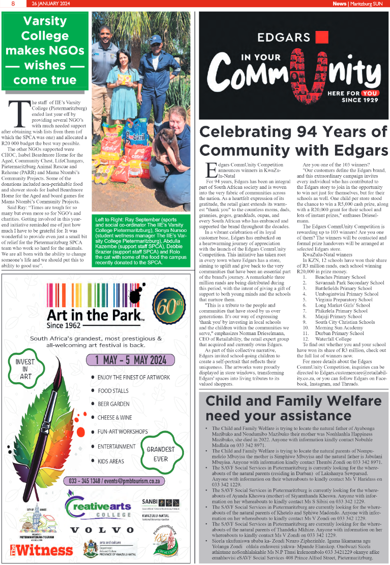 Maritzburg Sun 26/01/24 page 8