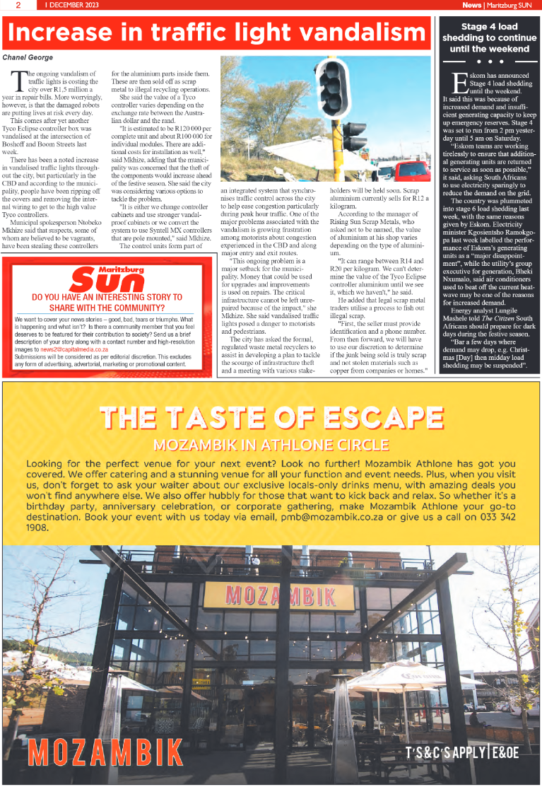 Maritzburg Sun 01/12/23 page 2