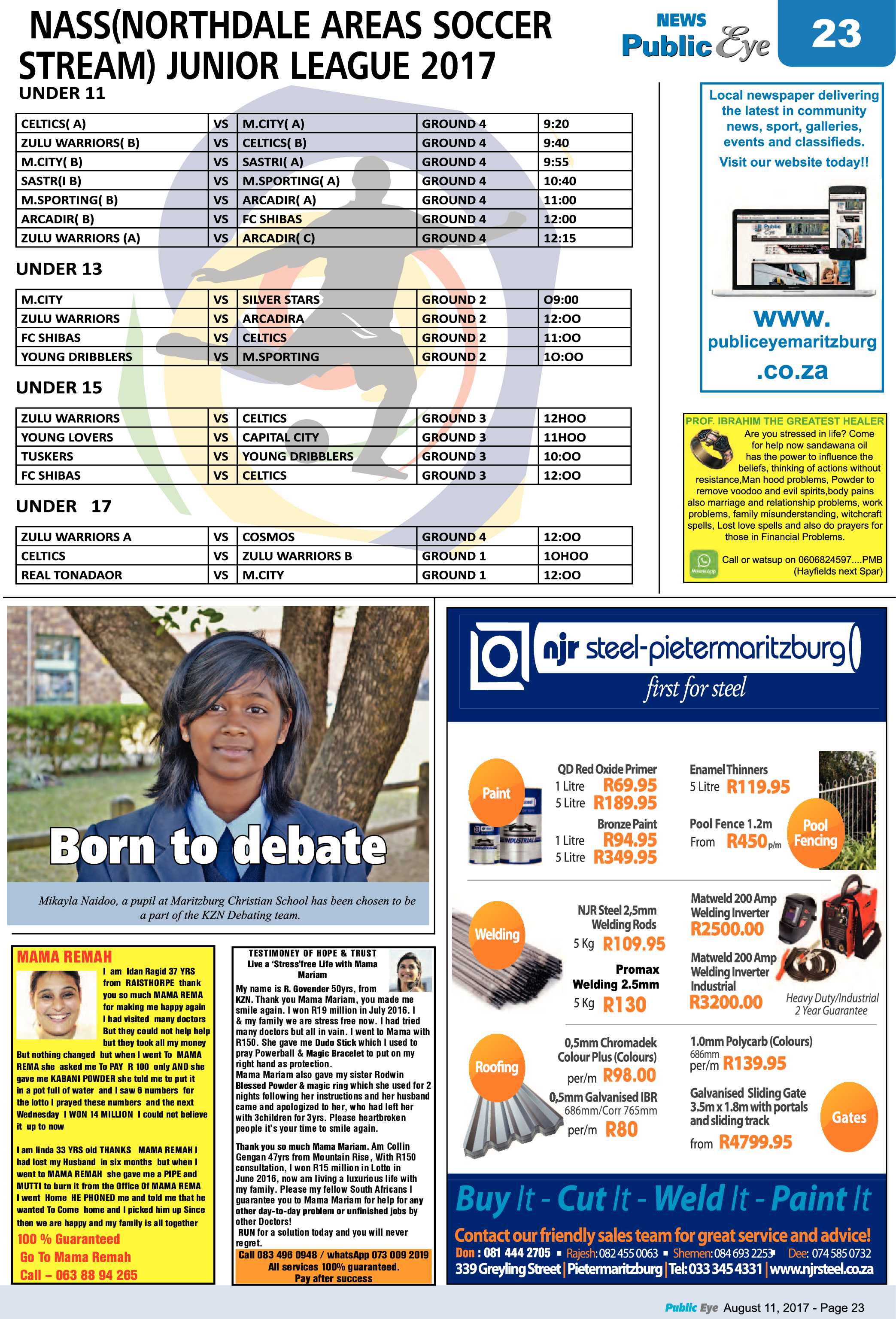 Public Eye 18 August 2017 page 23