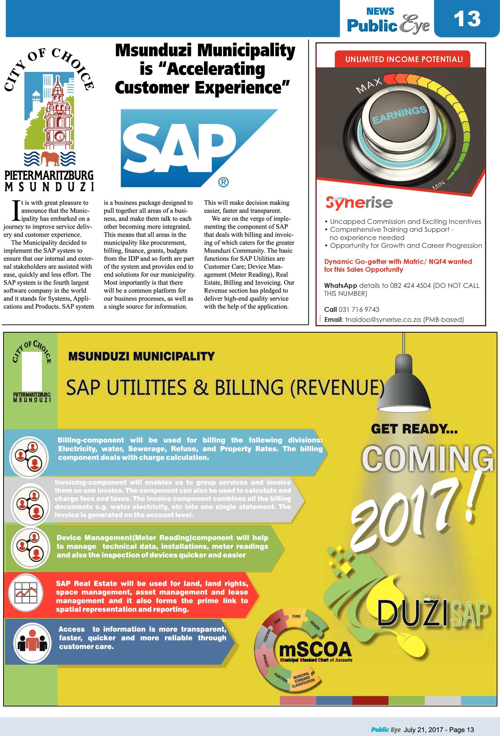 Public Eye 28 July 2017 page 13