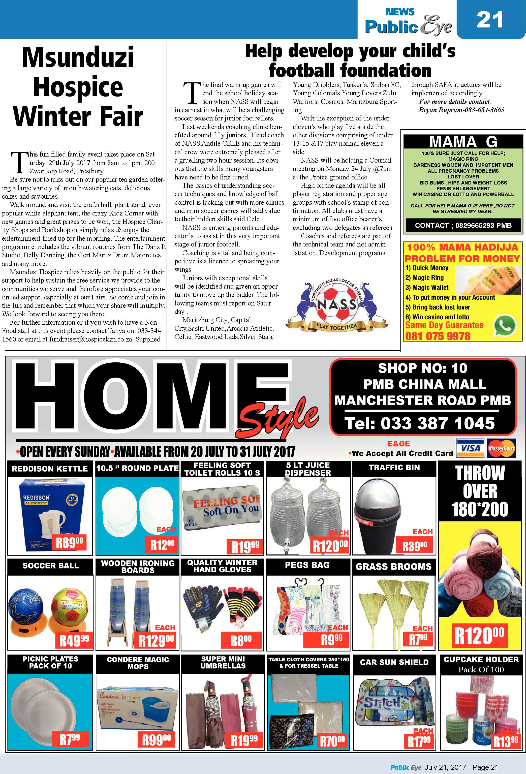 Public Eye 28 July 2017 page 21