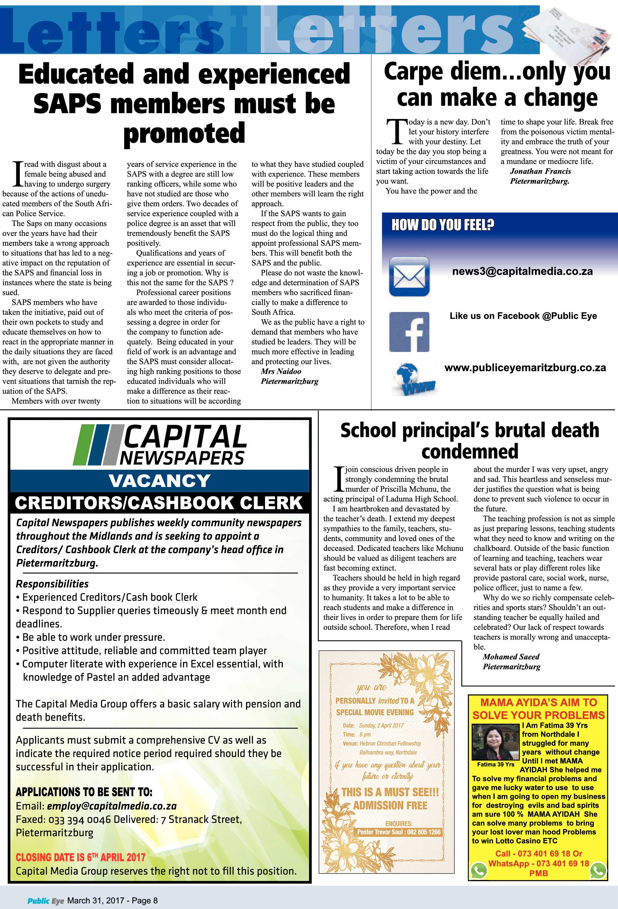 Public Eye 31 March 2017 page 8