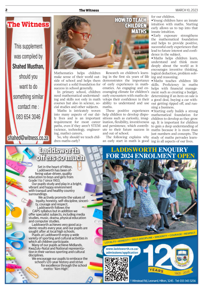 School Admission Supplement page 2