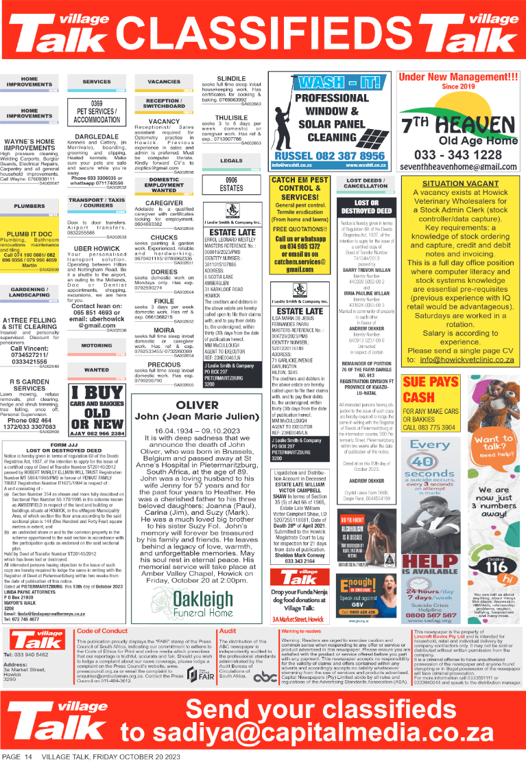 Village Talk 20.10.2023 page 14