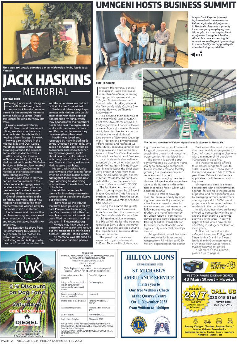 Village Talk 10.11.2023 page 2