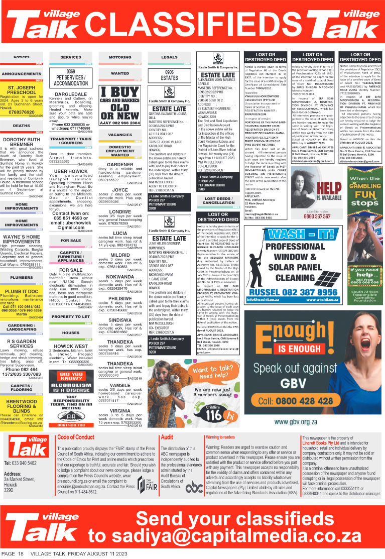 Village Talk 11.08.2023 page 18