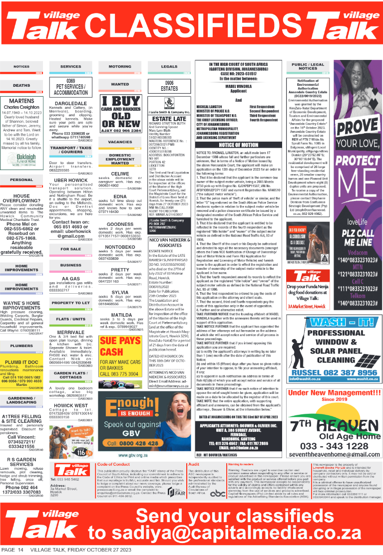 Village Talk 27.10.2023 page 14